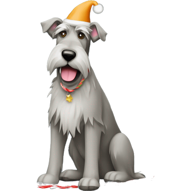  Irish wolfhound dog and christmas light strands around body emoji