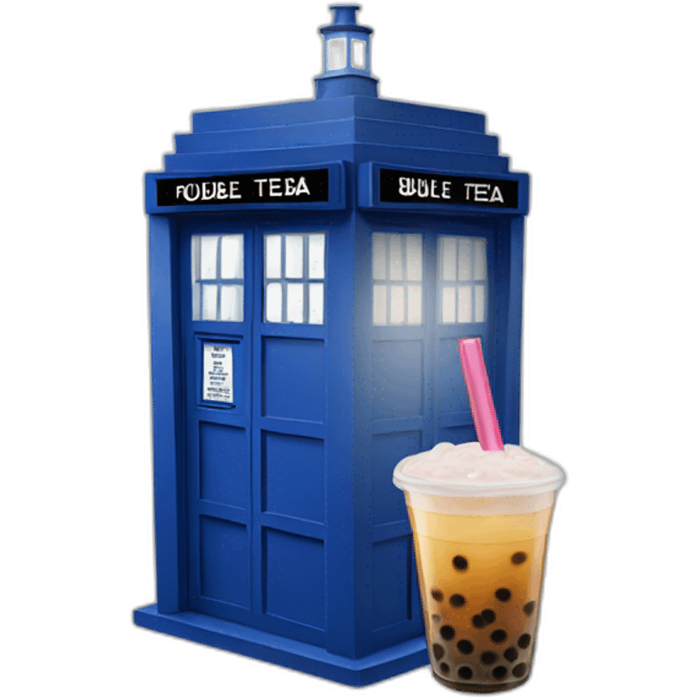 tardis as bubble tea emoji