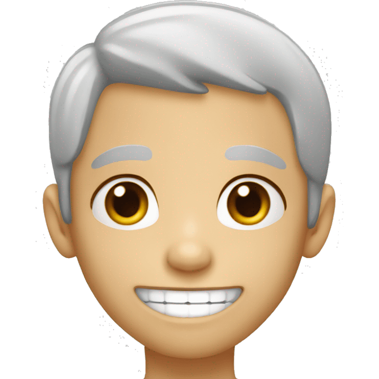 Boy, with white hair, freckles and chipped teeth emoji