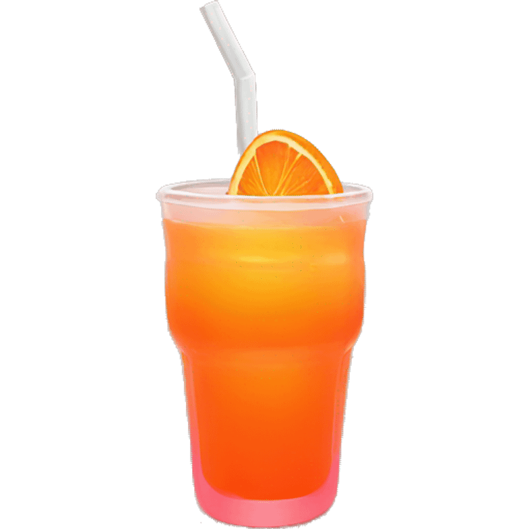 Neon orange drinks on the beach  emoji