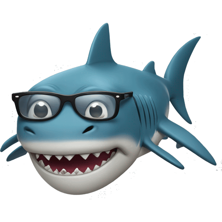 Shark with glasses emoji