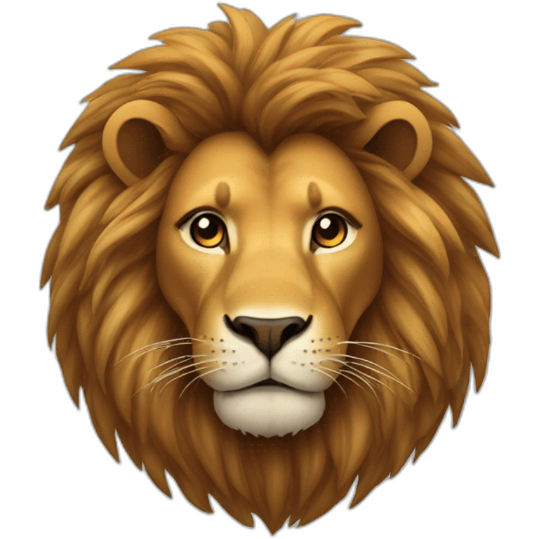 Lion cheveux  en queue de cheval  emoji