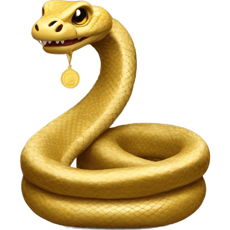 Big snake with a gold medal emoji