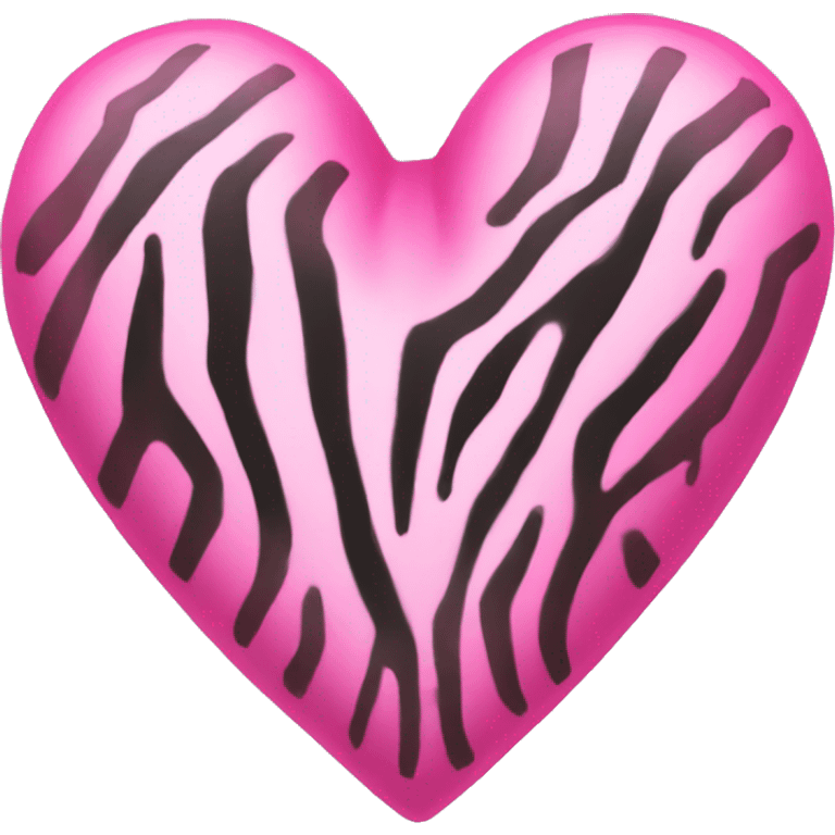 Pink zebra heart emoji