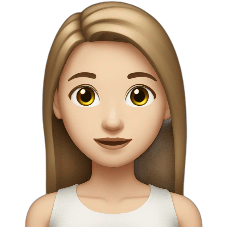 16-year-old Argentine girl with white skin. Medium green eyes. Light brown hair in the shape of a heart on the forehead, straight. rounded face emoji