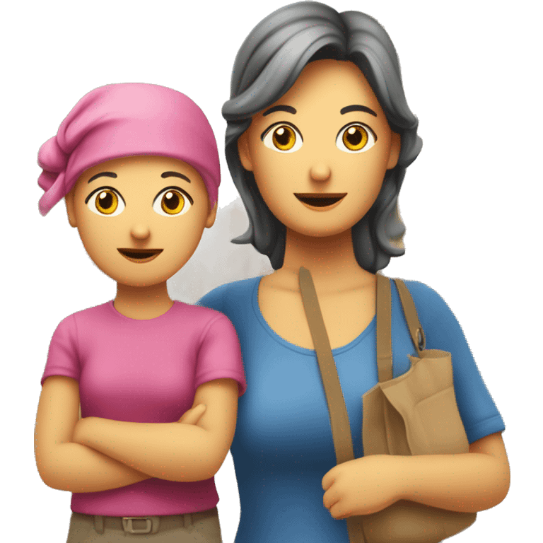 Mamma e figlia bionde in giro per la città  emoji