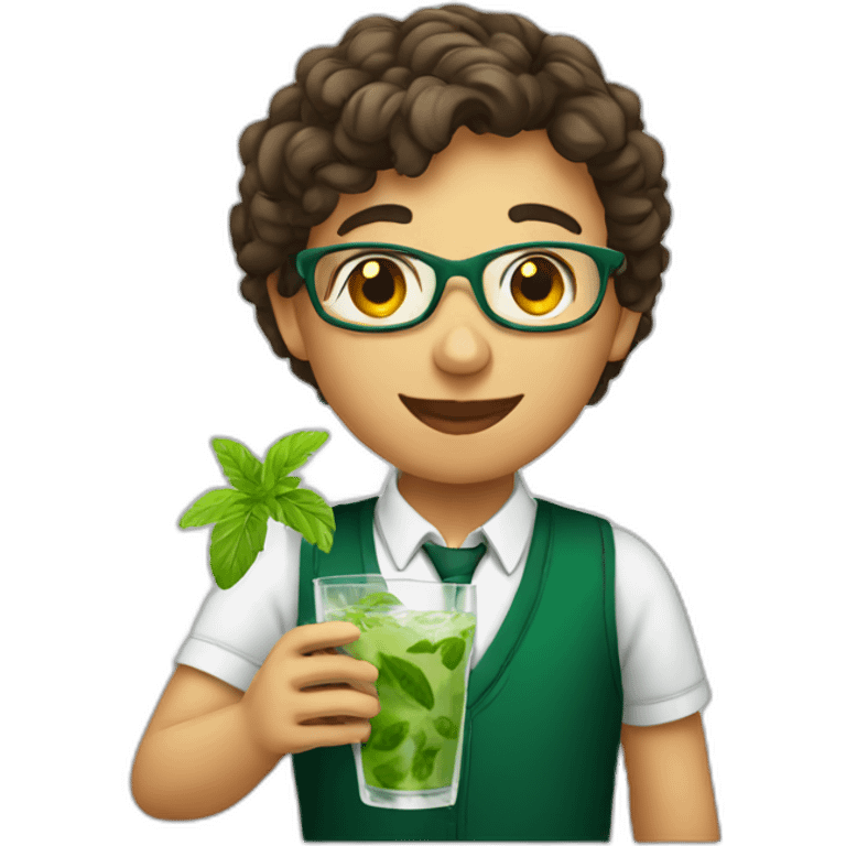 young teacher drinking mojito emoji