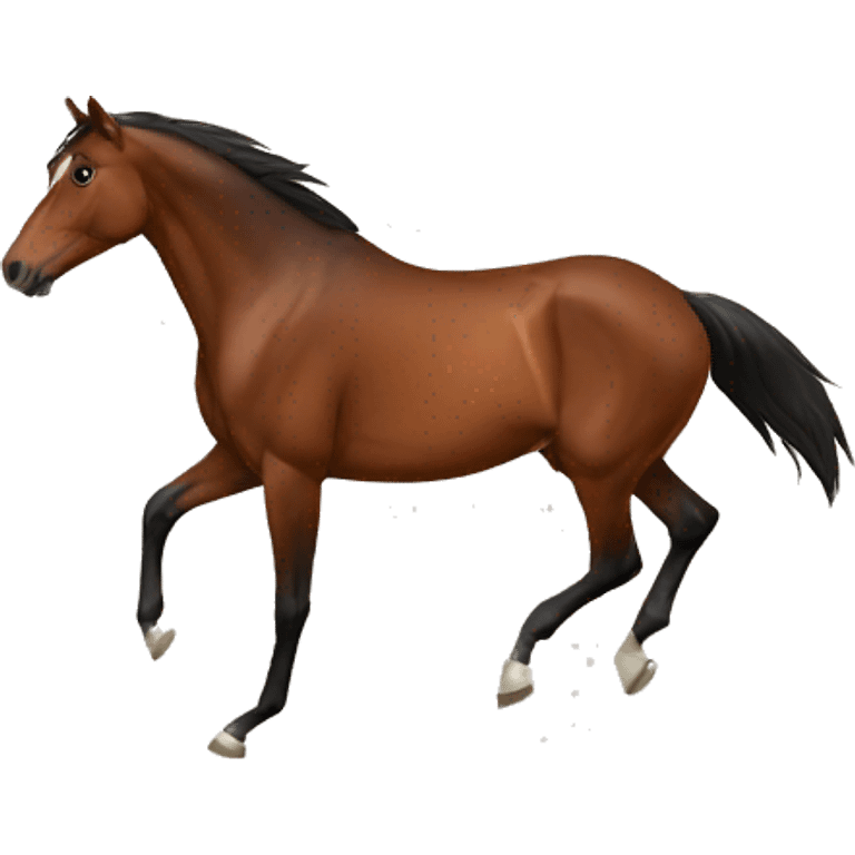 running brown horse, black maine emoji