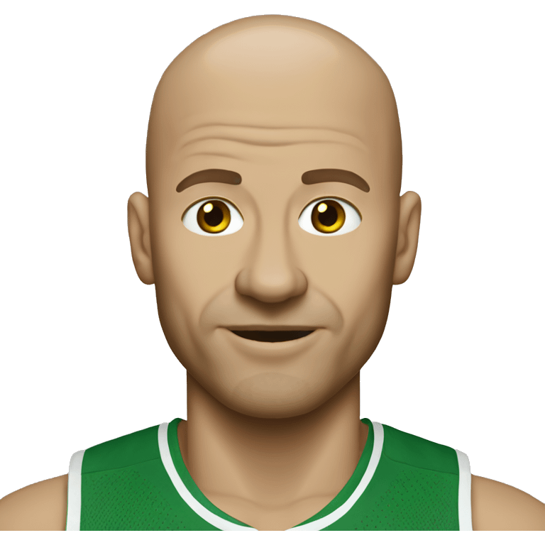 Bald white man in Celtics jersey emoji