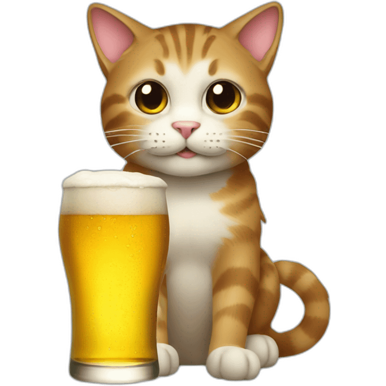 a cat drink a beer emoji