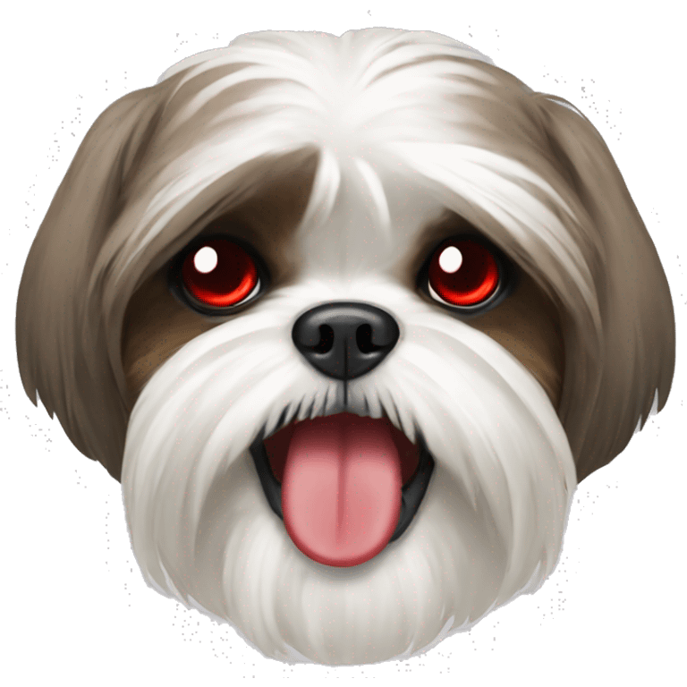 Shih tzu growling with red eyes  emoji