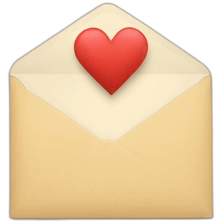 W shaped envelope, with a heart coming out emoji