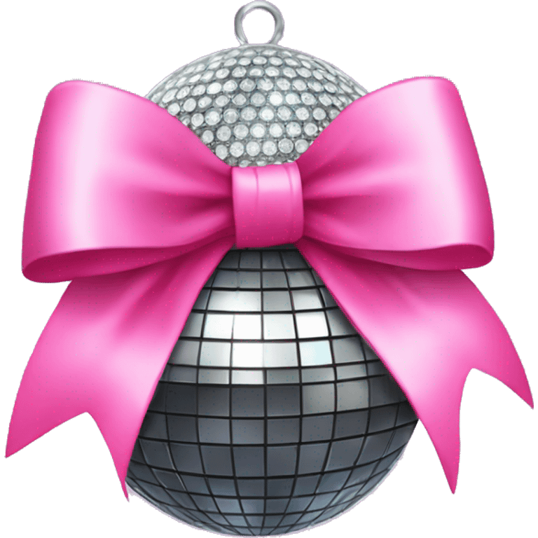 Disco ball with a pink bow  emoji