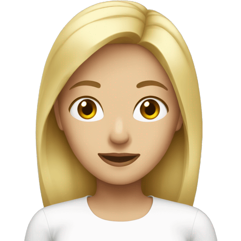 Blonde Woman in White Shirt emoji