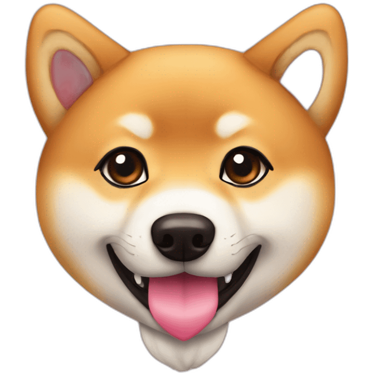 shiba iny with hearts emoji