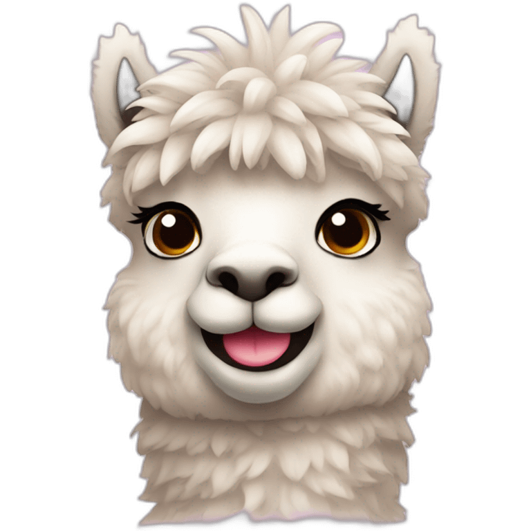 alpaca in love emoji