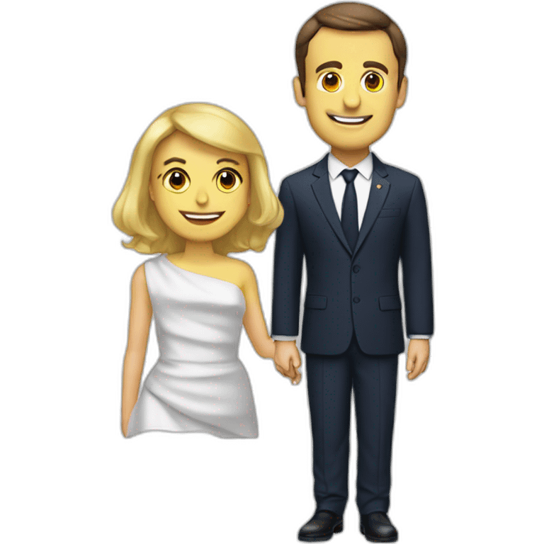 Macron on top of birigit emoji