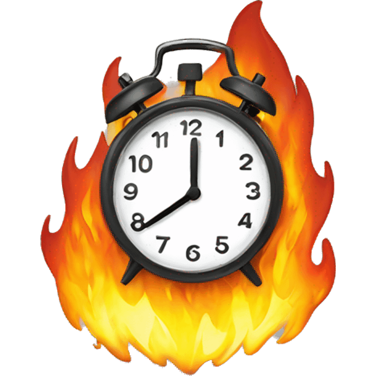 timer clock on fire emoji