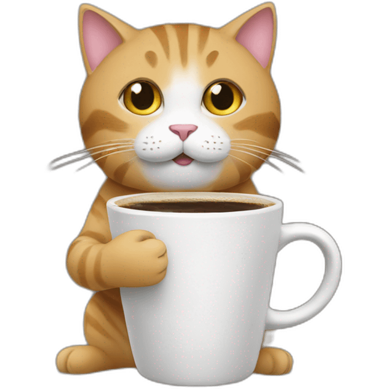 cat drink coffee emoji