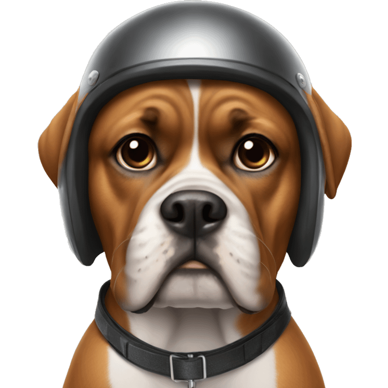 dog boxer with bike helmet  emoji