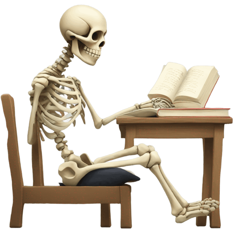 Skeleton studying emoji