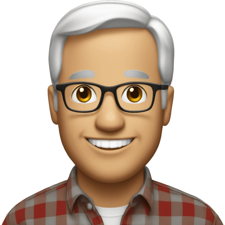 Tim Walz smiling & wearing a plaid shirt emoji