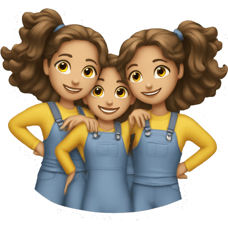 3 girls teamwork emoji