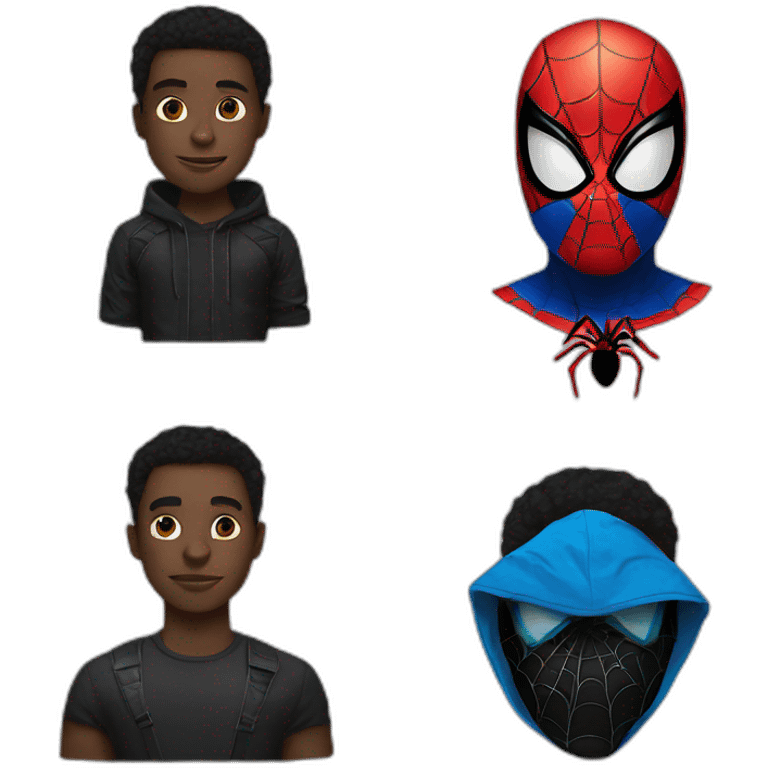 Black panter with spider man mask emoji