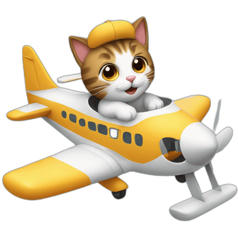 Cat flying a plane emoji