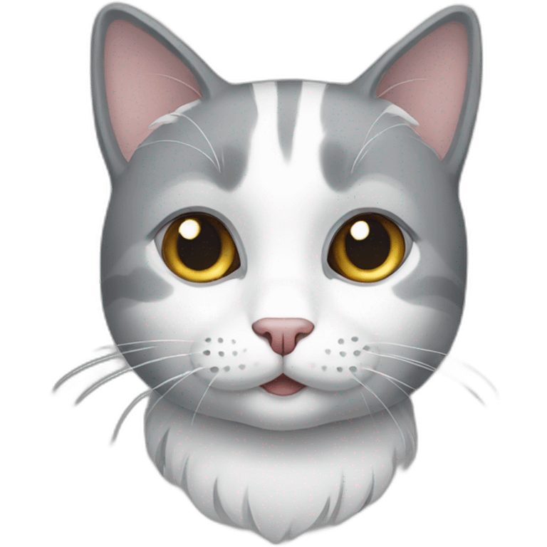 grey white cat emoji