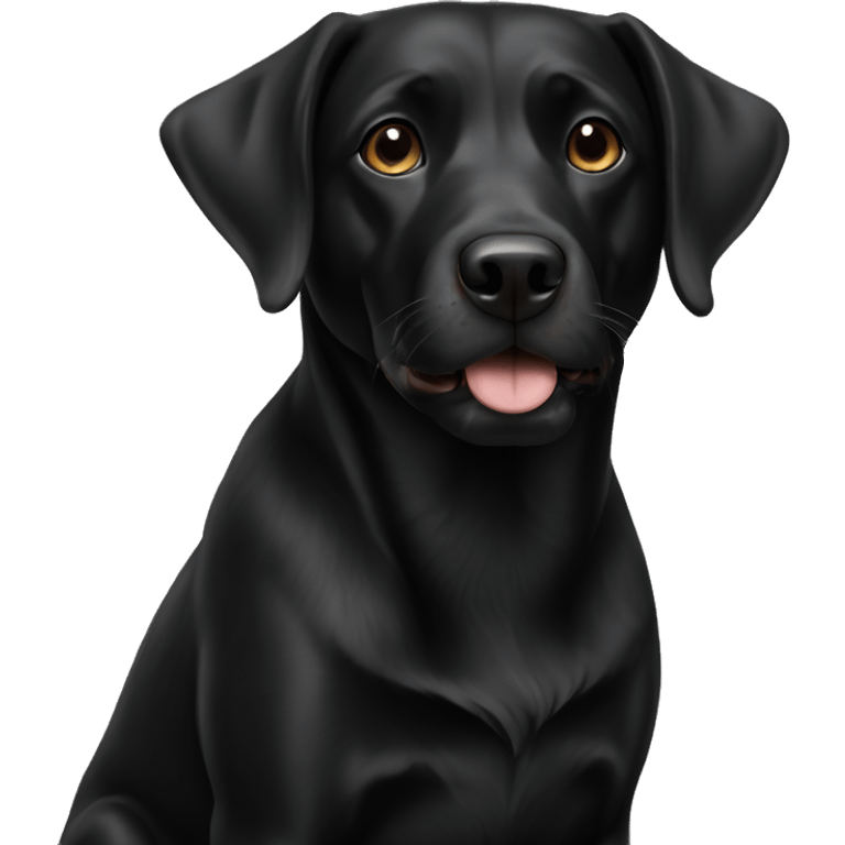 realistic indoor black dog emoji