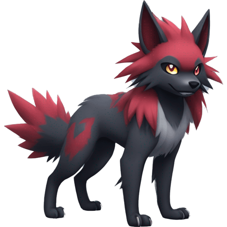 Cool Edgy Zorua-Zoroark-Mightyena full body emoji