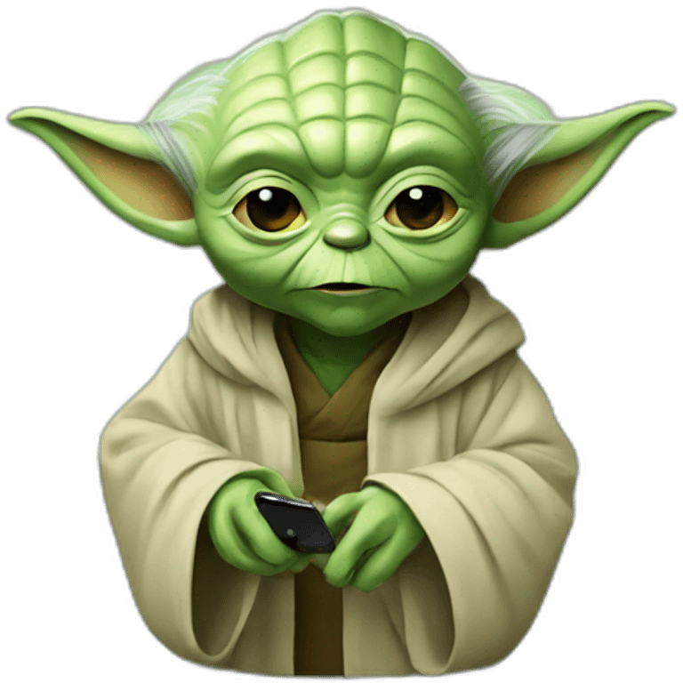 Yoda with iPhone emoji