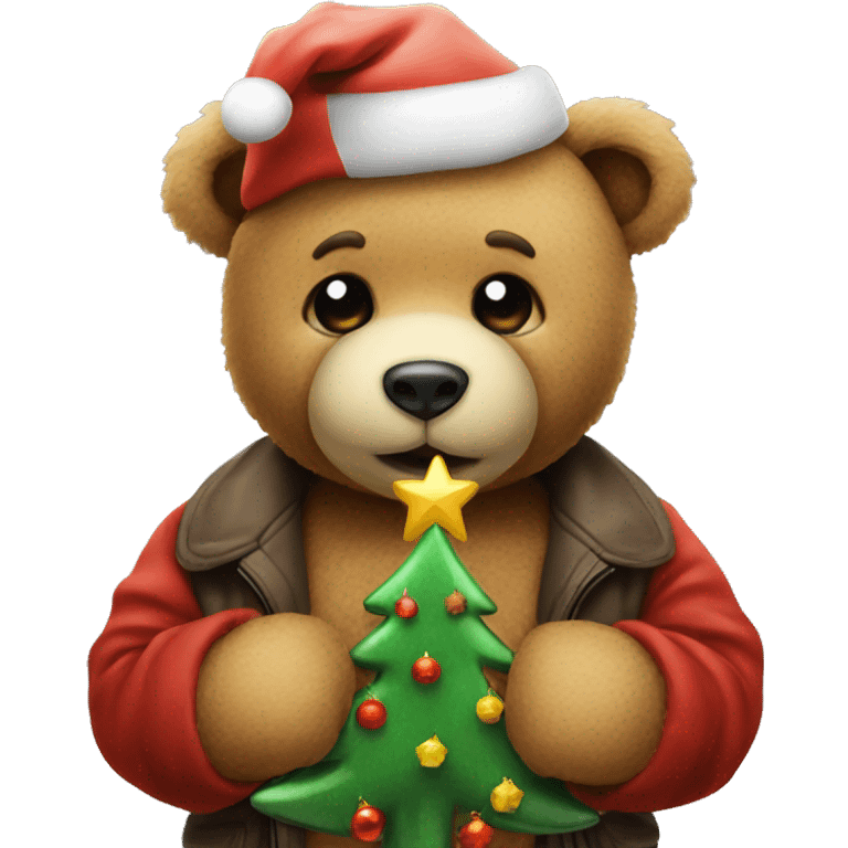 Teddybear with xmas emoji