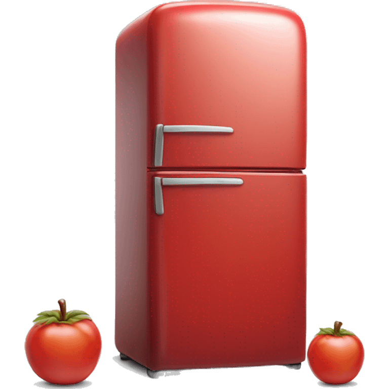 Realistic red fridge isolated. emoji