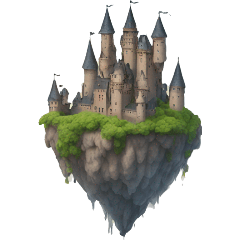 floating messy castle in the sky  emoji