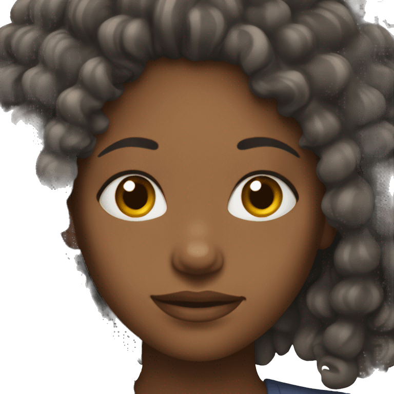 a black woman with curly hair emoji