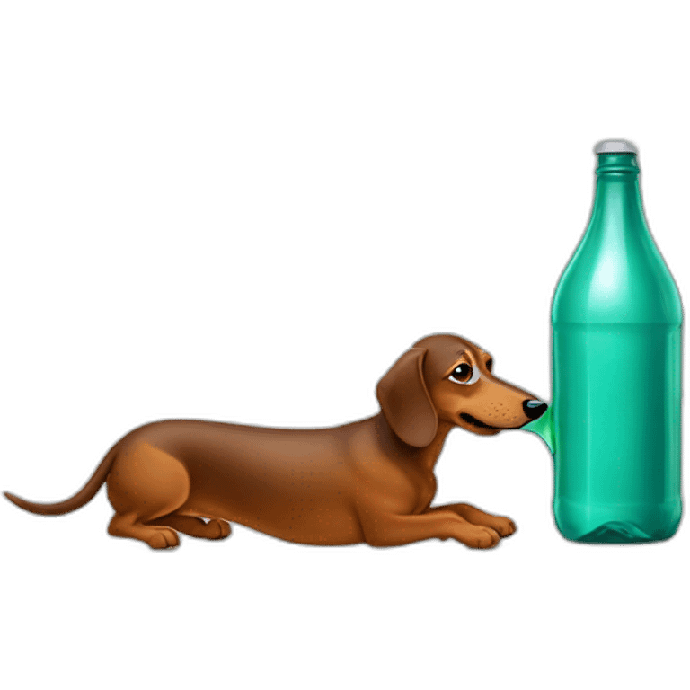 hunting dachshund with empty bottle  emoji