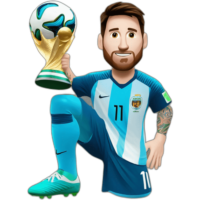 Messi with the world  cup emoji