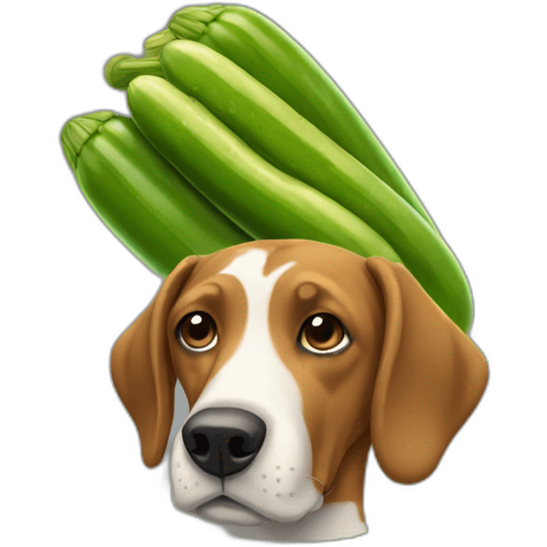 Dog with a pickle on his head emoji