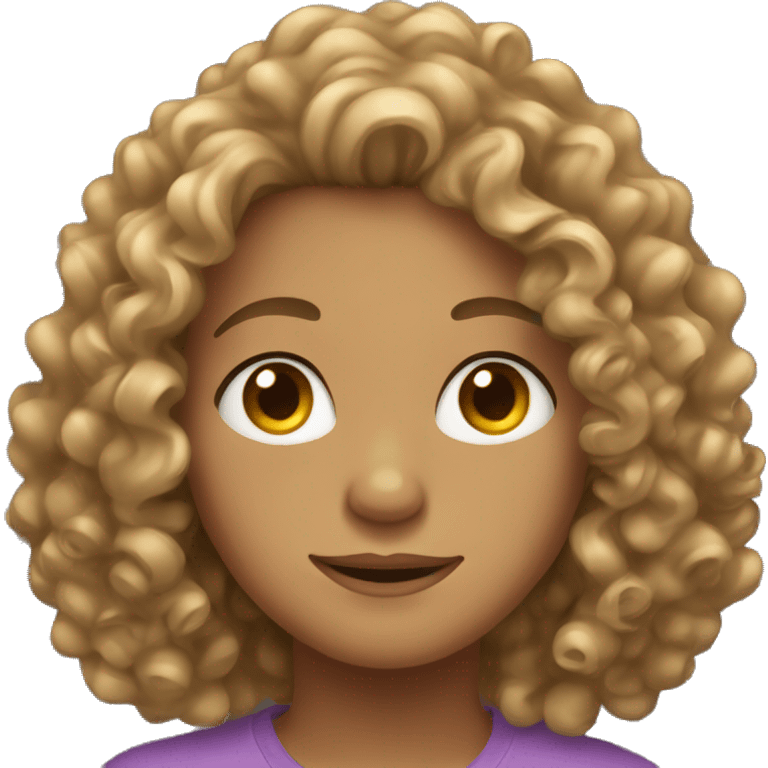 Tan curly hair teen emoji