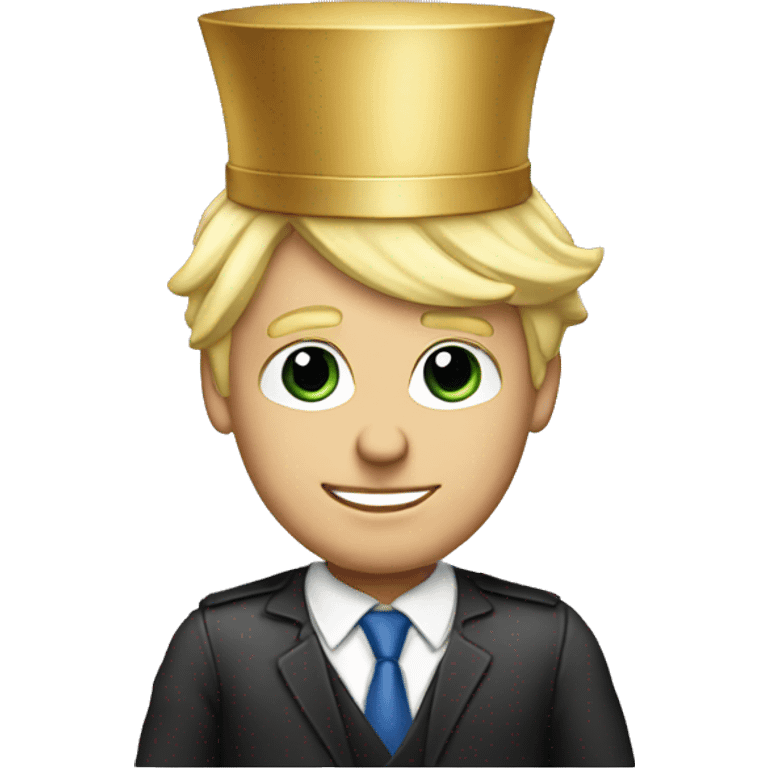 Blonde male attorney with a birthday hat emoji