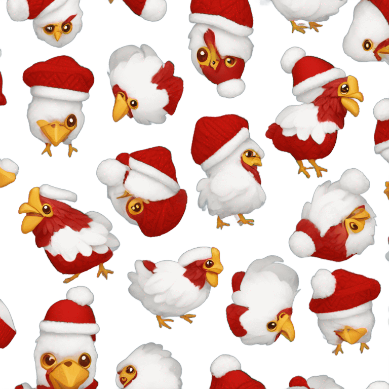 Chickens in Christmas sweaters emoji