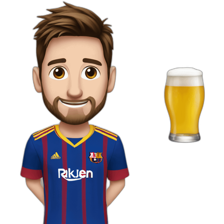 Messi buvant de la bière emoji