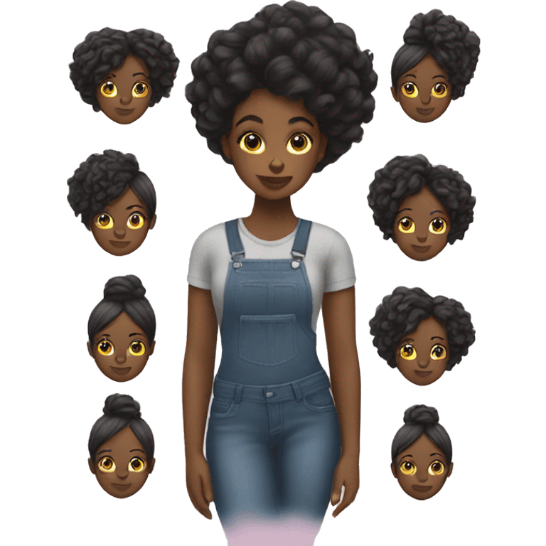 black girl doing city hair routine emoji