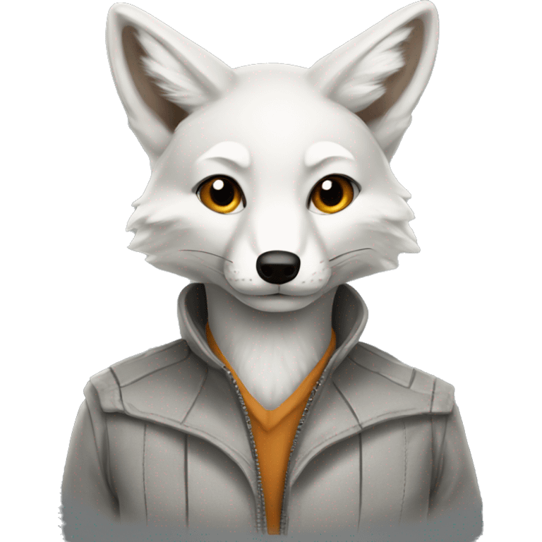 white gray fox emoji