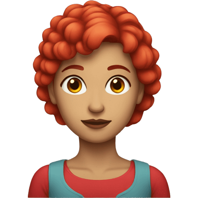 mujer con pelo rojo emoji