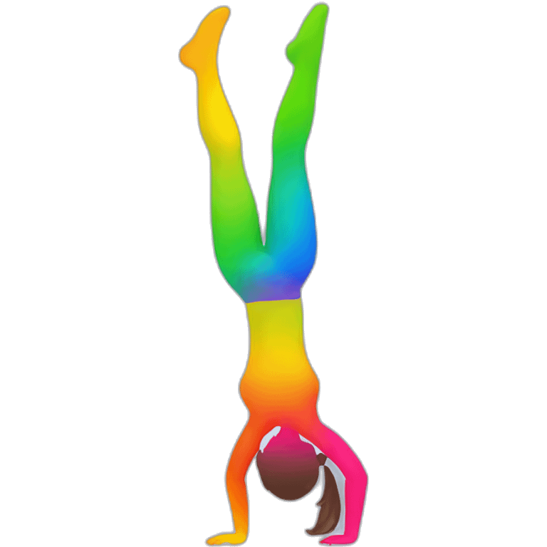 Rainbow Girl doing a handstand emoji