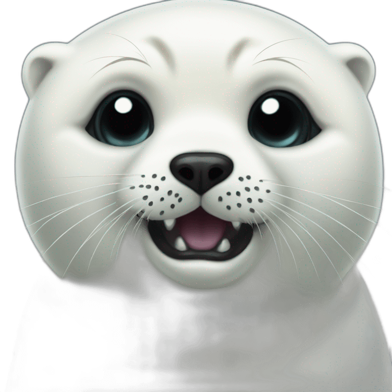 Spooky scary harp seal machine emoji