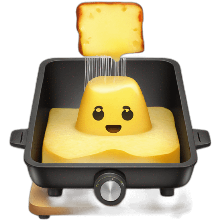 Melting Raclette over a potato emoji